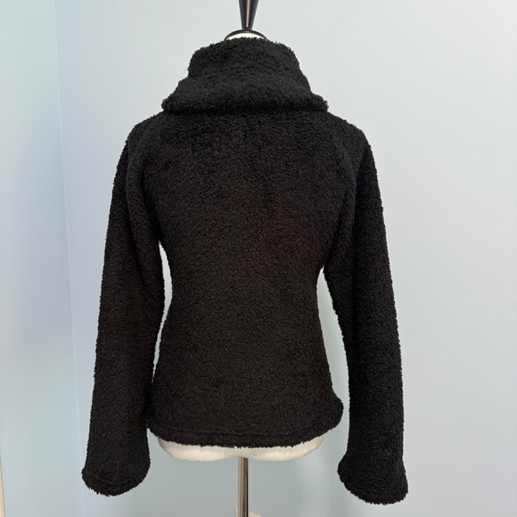 Patagonia Jacket Women’s Small Black Synchilla Fleece Curly Q‎ Shawl Collar - Picture 4 of 9